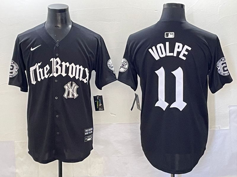 Men 2025 New York Yankees #11 Volpe Black Five generations Joint Name Nike MLB Jersey style 8->new york yankees->MLB Jersey